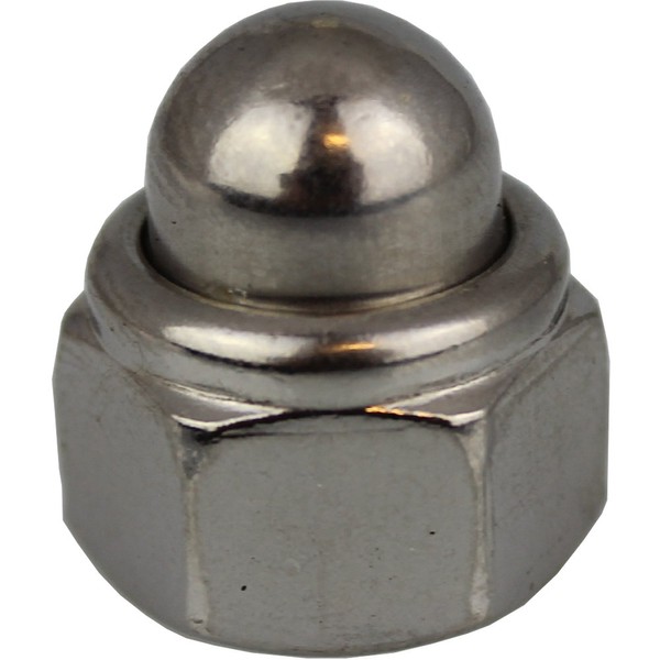 Pack of 10 Cap Nuts M10 Self-Locking with Non-Metallic Clamping