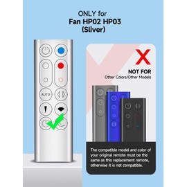 New HP02 HP03 Remote Control Replacement for Dyson HP02 HP03 Pure +Cool Link Air Purifier Tower Fan (Color: Silver)