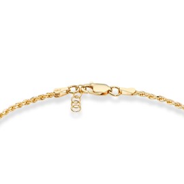 Miabella 18K Gold Over Sterling Silver Italian 2mm, 3mm Diamond-Cut Braided Rope Chain Bracelet for Men Women, Solid 925 Made in Italy (2mm - Length 6.5 Inches (X-Small))