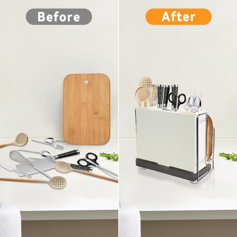 HMIEPRS Knife Holder, Knife Block Multifunctional Large Capacity with Cutting