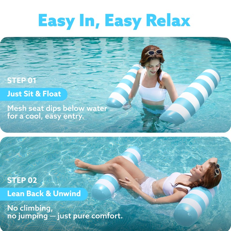 SLOOSH Strip Type Hammock Pool Floats Adults, 4-in-1 Multi-Purpose Inflatable