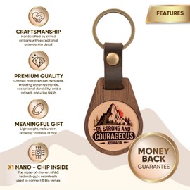 DEARMINE BE STRONG AND COURAGEOUS KC-GOD-BSAC-08, Faith Keychain, Regular