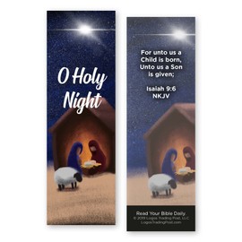 Children and Youth Bookmark, Christmas, O Holy Night, Isaiah 9:6, Pack of 25, Handouts for Classroom, Sunday School, and Bible Study