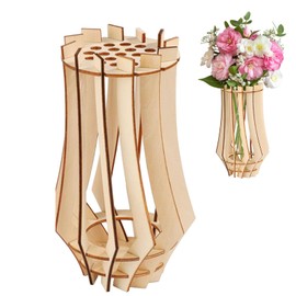 Sweieoni Wooden Vase Flowers 3D Vase Wooden Bouquet for Bouquet Wooden Vase for Roses Sunflowers Tulips Cherry Blossom Flowers DIY Wooden Vase Kit Flower Vase for Bouquet for Home Decor
