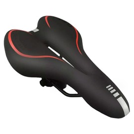 ENN LLC Bicycle Saddle for Men Women Soft Saddle Super Thick Memory Foam Shock Absorption Road Bike Mountain Bike Waterproof (Red)