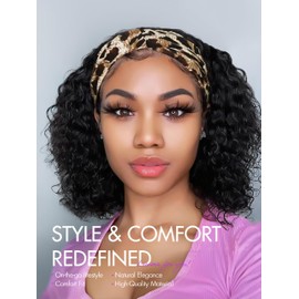 LUVME HAIR Glueless Deep Wave Bob Headband Wig 10Inch