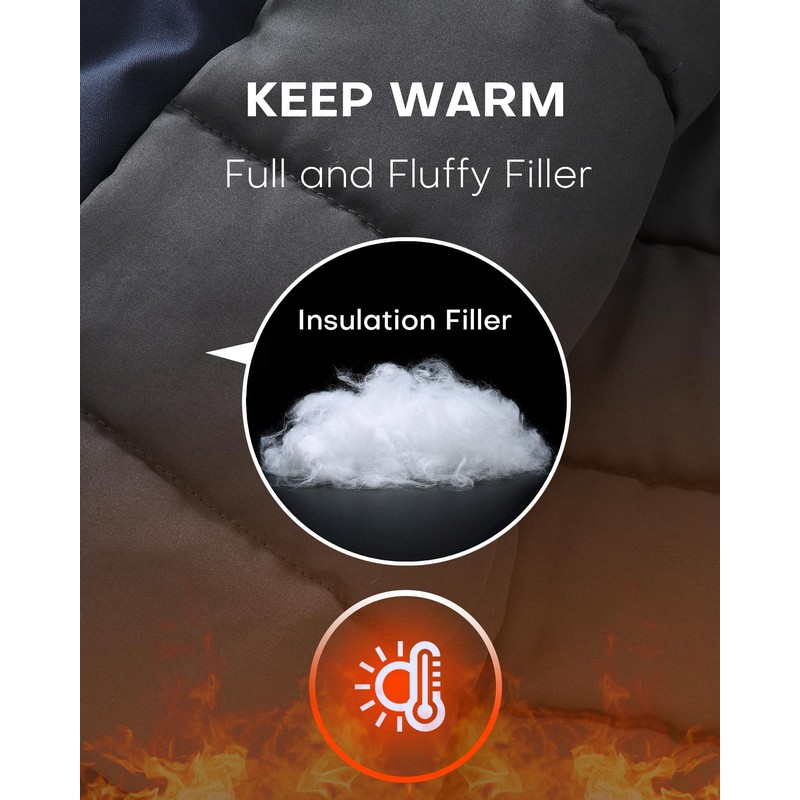 Wantdo Boy Waterproof Hooded Ski Jacket Waterproof Raincoats Camping Dark