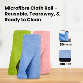 Straame Microfiber Cloth Roll - Ultra-Absorbent, Lint-Free Cleaning Towel For Home, Office & Car – Perfect For Dusting, Polishing, And Drying – Soft Reusable & Washable Towel Wipe