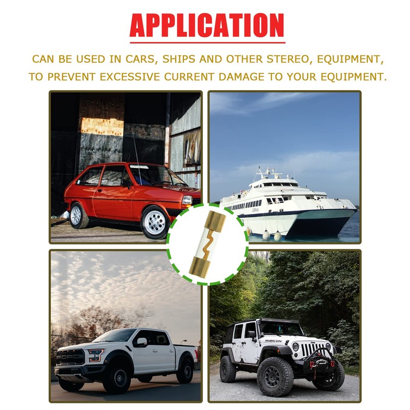 SIGANDG 20A AGU Fuse Gold-Plated Glass Car Audio for Car