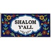 Shalom Y'All Tiles (Flowers on Blue). Armenian Ceramic