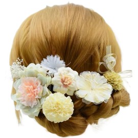 Mi&kala 髪飾り ヘアアクセサリー 浴衣造花 花火大会 成人式 結婚式用