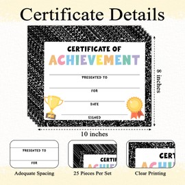 Award Certificates for Kids, 25 Black Leopard Certificate of Achievement Awards for Students, School Graduation Ceremony, Preschool & Kindergarten Graduation -04