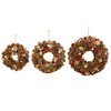 Christmas Hanging Wreath Festive Pine Cone Display Gold Frosting 30cm