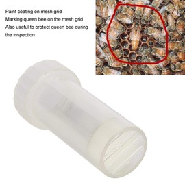 Zerodis Queen Bee Marker Bottle, Plastic Full Transparent Flat Beekeeper Bee Queen Marking Cage Labeled Bottle Beekeeping Tool Equipment for Beekeeper