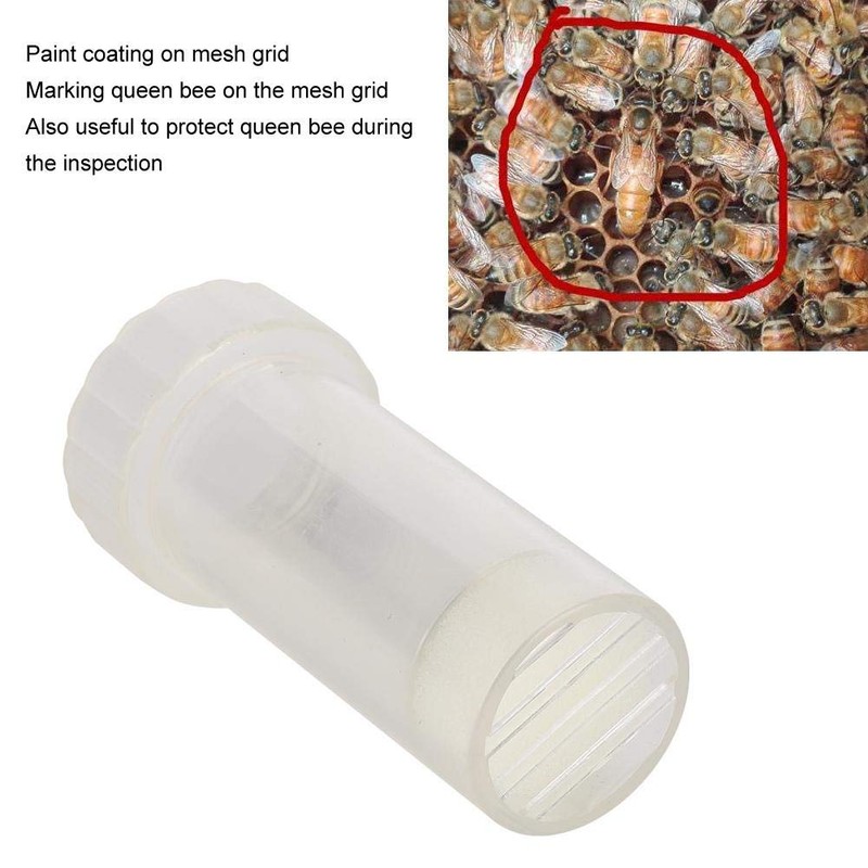 Zerodis Queen Bee Marker Bottle, Plastic Full Transparent Flat Beekeeper