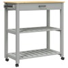 vidaXL Kitchen Trolley Rolling Cart - Solid Pine Wood in
