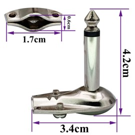 AAOTOKK 90 Degree 6.35MM Adapter Golden Plated Right Angle 6.35mm 1/4 Inch TS Mono Male Flat Pancake Style Plugs Connectors for Speaker,Patch Cable,Guitar.(4 Pack/2 Pole)