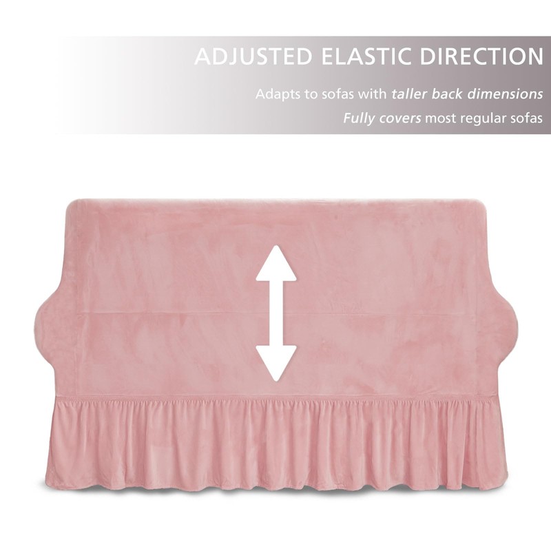 NICEEC Sofa Cover Super Soft 1-Piece Pink Sofa Slipcover for