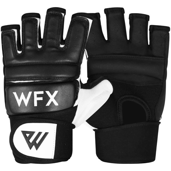 WFX Gants de boxe, karaté, MMA, corps, combat, taekwondo, entraînement, arts martiaux, lutte, Muay Thai (L, noir)
