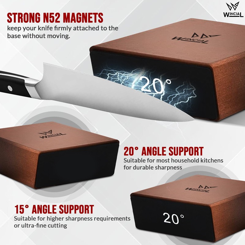 WINCIAL Rolling Knife Sharpener – Professional 15° Angle Manual Sharpener