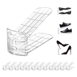 Copidrum Shoe Slot Organizers Clear Shoe Stackers for Closet 12PACK Adjustable Shoe Rack Holders for a Pair of Shoes Thickened Shoe Space Saver Shoe Display Organizador de Zapatos