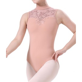 Dance Elite - Quinlan - Floral Mesh Sleeveless Leotard For Women Dance Wear
