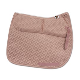 ECP Equine Comfort Products Contoured Correction Dressage Saddle Pad with Adjustable Memory Foam Shims, Quilted Poly-Cotton Design, Pressure Relief for Horses with Swayback or Muscle Loss, Pale Peach