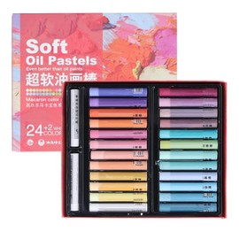 26 Piezas de Pasteles Al óleo, Pasteles Al óleo Suaves Artísticos, Juego de Pasteles Suaves de 24 Colores, Pasteles No Tóxicos para Dibujar, Pintura Decorativa, Hacer Imágenes
