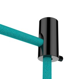 OASHISU 10 Pcs Black Lamp Hook Swag Pendant Lighting Hook for Fabric Electrical Cable Chandelier Ceiling Hanging Light Fixtures, Textile Cable Wire Holder Clips Management, Cable Clamps Screw-In Hooks