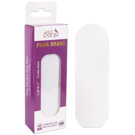 PANA 40 Pieces Large White Pedi File Refill for Stainless Steel Foot File Sanding Foot Rasp - Easy Strip Peel Pedicure Refill Pads - Grit 180