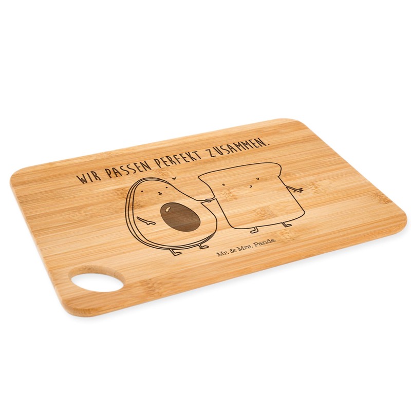 Mr. & Mrs. Panda Bamboo Chopping Board Avocado Toast Gift,
