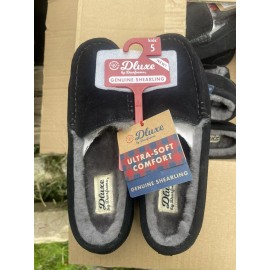 Deluxe By Deerfoam Kids Dluxe By Dearfoams Cognac Shearling Slippers - Size 5  NEW!!