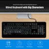 Wired Large Print Keyboard White Bold Jumbo Letters Silent Backlit