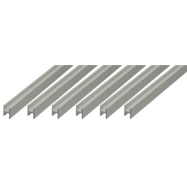 Alberts 498405 H-Profile Aluminium Anodised Silver 1000 x 9.1 x 12 mm Set of 6
