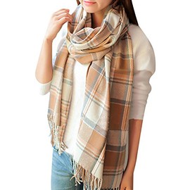 YSense Women's Long Plaid Blanket Scarf Chunky Oversized Winter Fall Warm Scarf Big Tartan Scarves Wrap Shawl Ladies Gifts