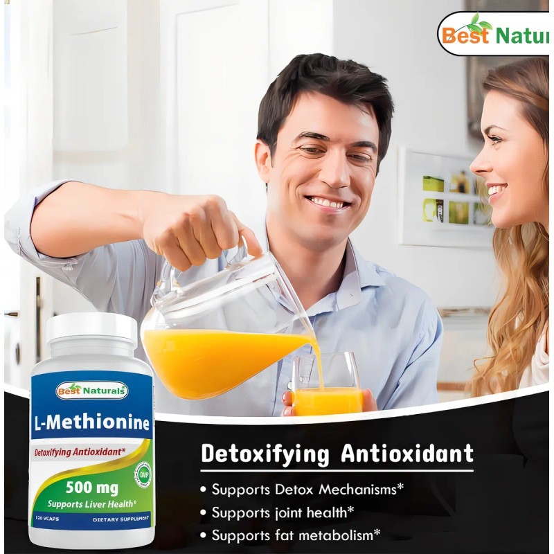 L-metionina 500mg Bienestar Celular (120 Capsulas) Americano Sabor Sin Sabor
