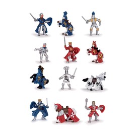 Papo Mini Ritter figurines, 33022 PLUS Knights (Tube, 12 pcs), Multicolour