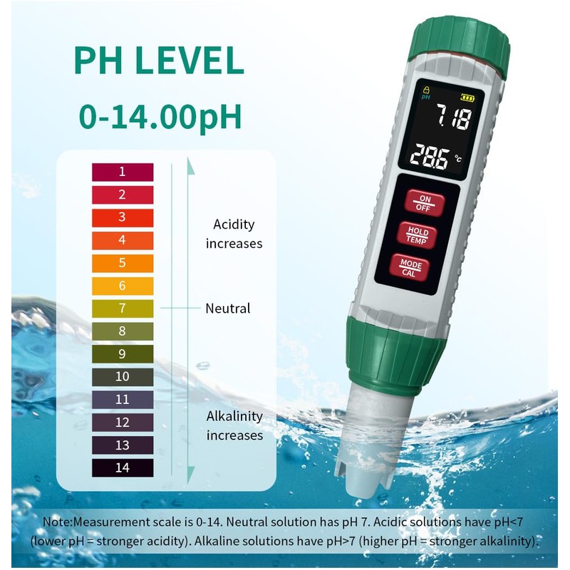 Tudoupeng pH Meter & Pool Salt Tester, Digital 5 in