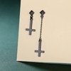Supcare Men's Cross Earrings 925 Sterling Silver Asymmetric Stud Earrings