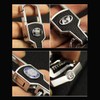 [HisAuto] Genuine Leather Car Logo Key Chain with Top Diamond,