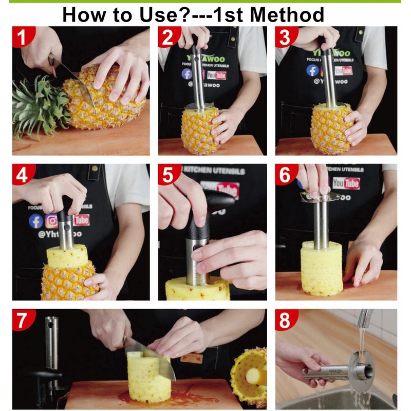 Pineapple Cutter and Corer, Pineapple Corer and Slicer Tool,[Reinforced sharp