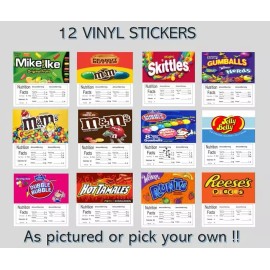 Unbranded/Generic 12 INSIDE MOUNT 2.5 x 2.5 Vending Labels Stickers NUTRITION