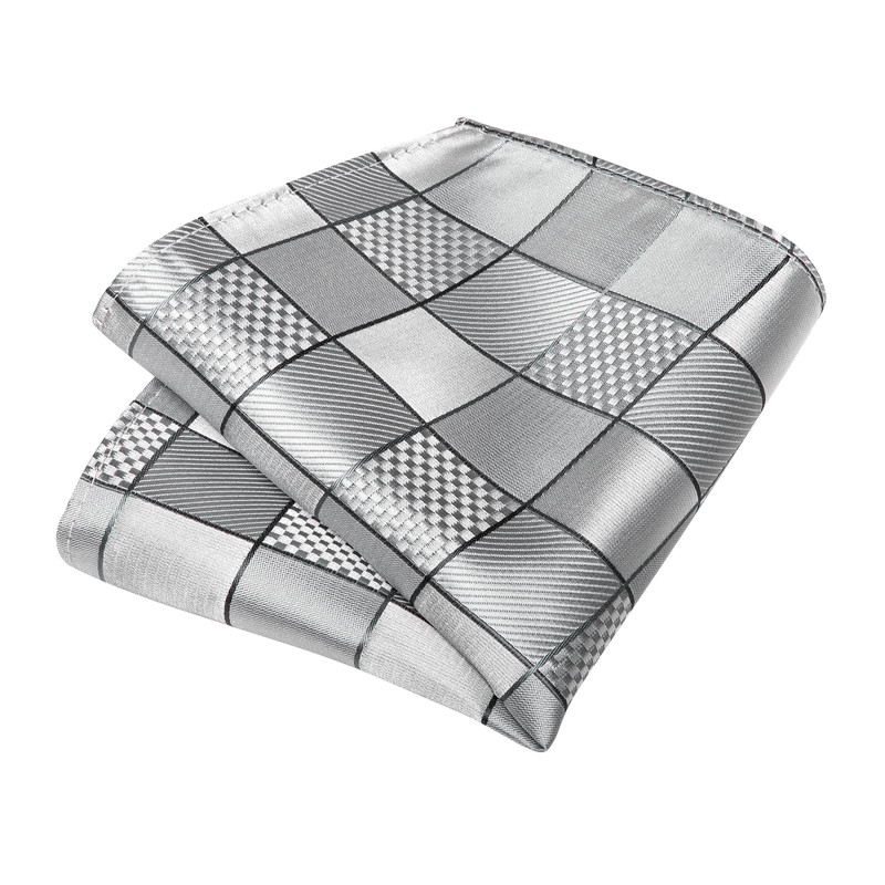 DiBanGu Silk Necktie Wedding Pocket Square Tie Pin Cufflinks Set