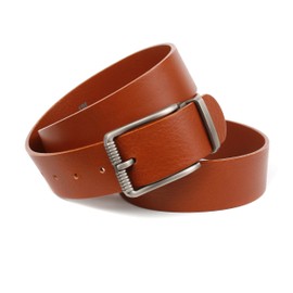 Anthoni Crown Unisex Full Leather Belt, Cognac