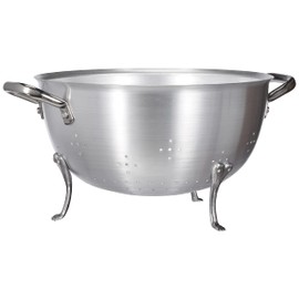 Pentole Agnelli Sieb mit 3 Füßen, aus Aluminium, halbkugelförmig, mit 2 Griffen aus Edelstahl, 28 cm, Silber