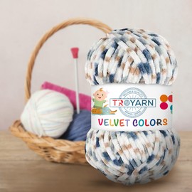 Troyarn Velvet Colors - Manta de felpilla para bebé, hilo Amigurumi para ganchillo y tejer, súper voluminoso, 100 g (131 yardas) (10223)