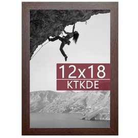 KTKDE 12x18 Picture Frame Wooden, Polished Plexiglass, Rectangle Photo Frame for Photos,Studio Gallery Wall Hanging Posters & Best gift