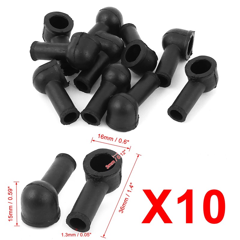 uxcell Terminal Insulating Covers 12mm x 8mm 10 Pcs Black