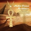 EUDORA Sterling Silver Ankh Cross Necklace for Women Men,18K Gold