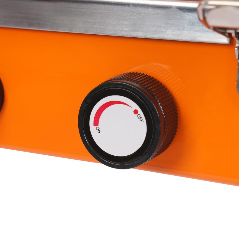 HAPPCUCOE 2-Burner Camping Stove, Portable Gas Grill Cooker, Adjustable Firepower,3-7